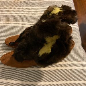 Antique calf suede fur lined boots size 8